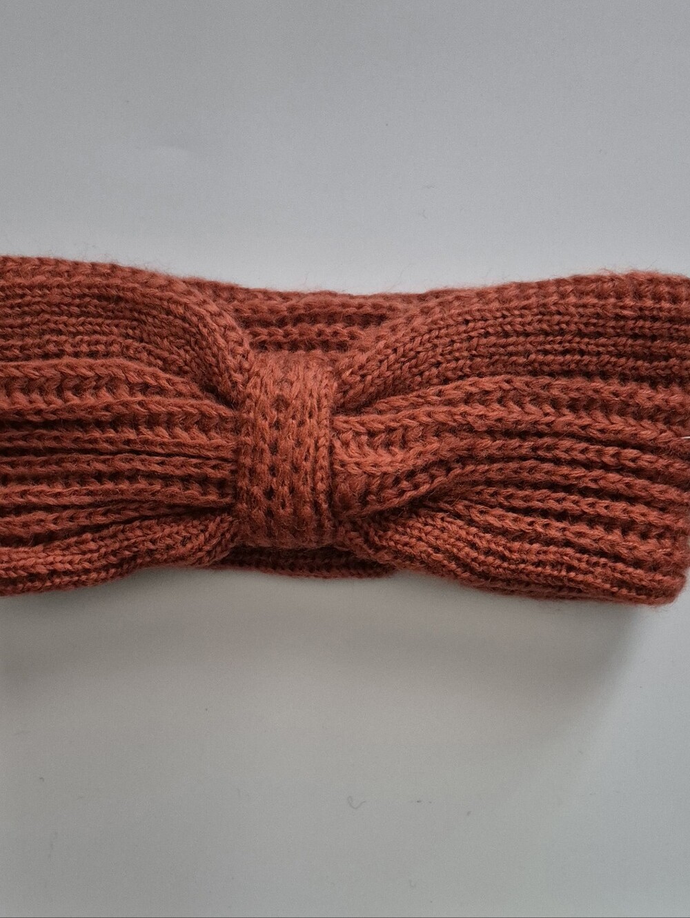 Cozy Knit Bow Headband in Rust Orange